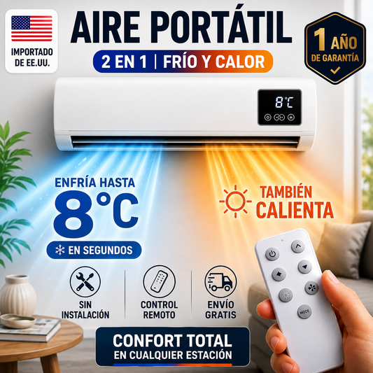 ❄️🔥 Aire 2 en 1 | Enfría hasta 8°C + Calienta | 1 Año de Garantía 🇺🇸